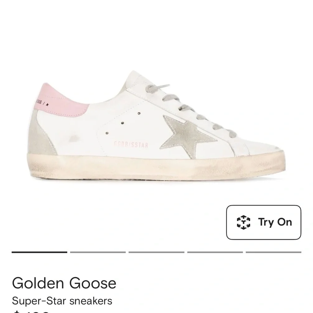 Golden Goose White and Pink Super-Star Sneakers - Picture 1 of 1
